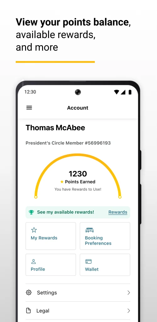 Hertz Rent-a-Car screenshot