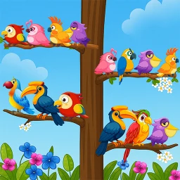 Kuş Renk Sort: Puzzle Oyunu simgesi