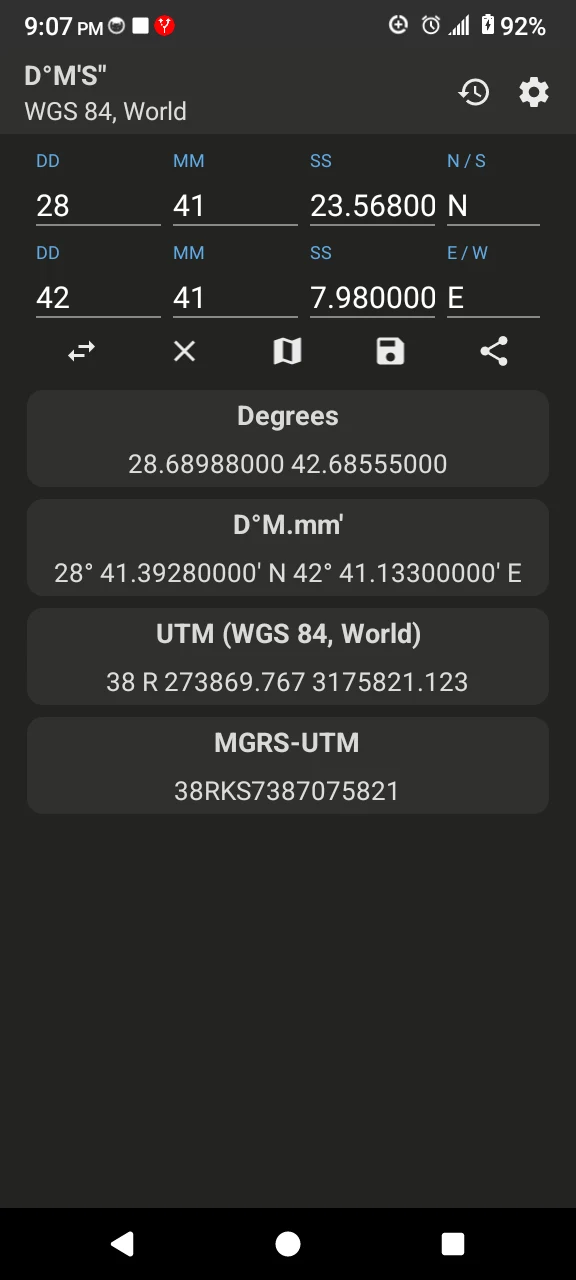 Coordinate Converter Plus screenshot