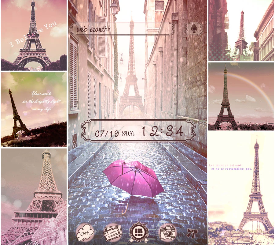 Theme Rain at the Eiffel Tower screenshot