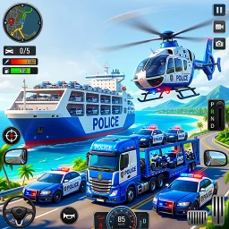 Police Transport Truck Driving 아이콘