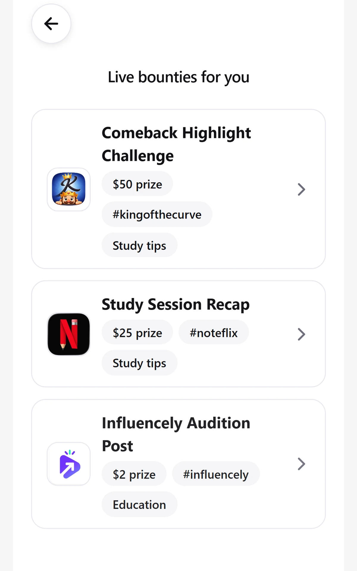 Influencely screenshot