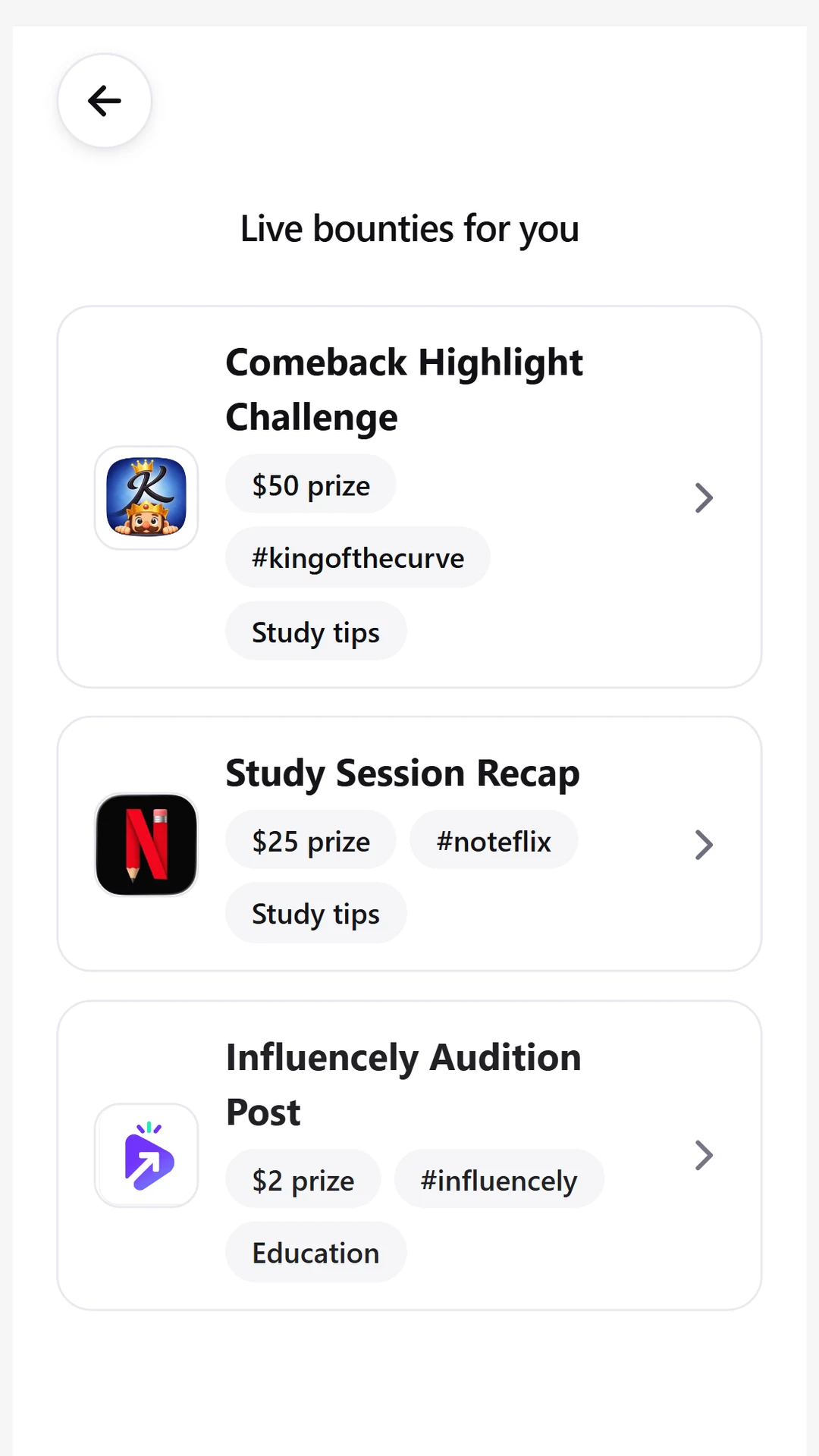 Influencely screenshot