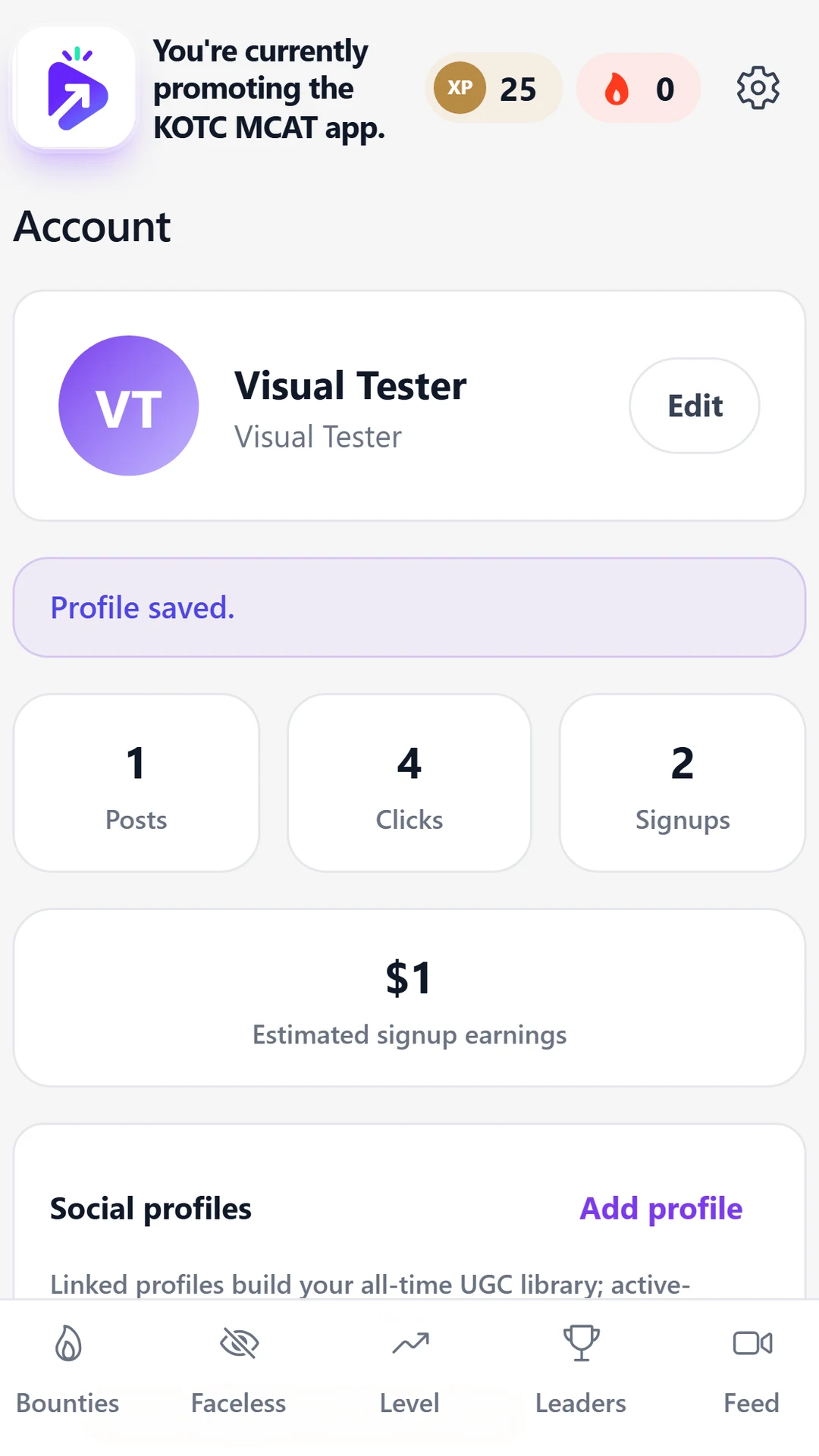 Influencely screenshot