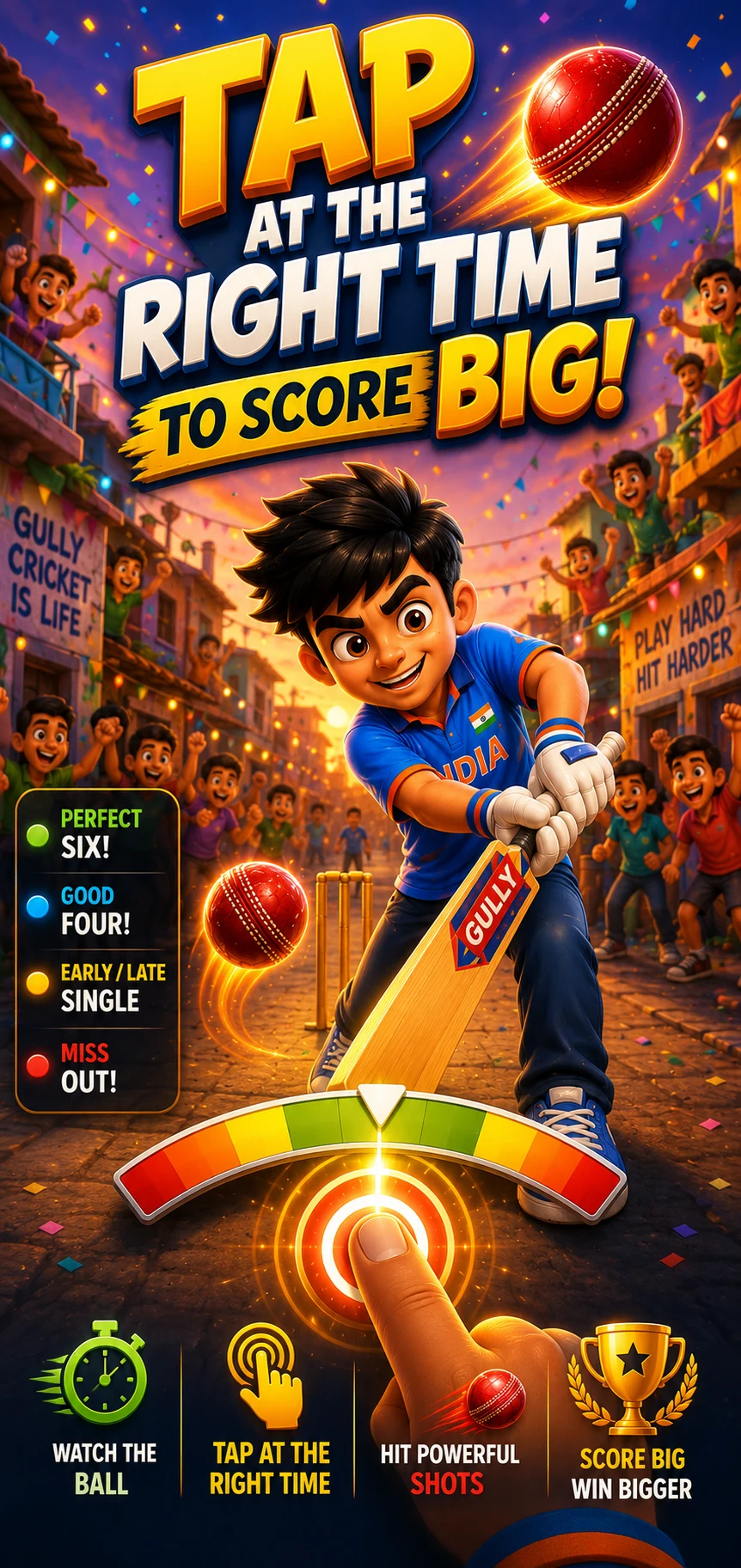 Indian Gully Cricket Tap Shot screenshot