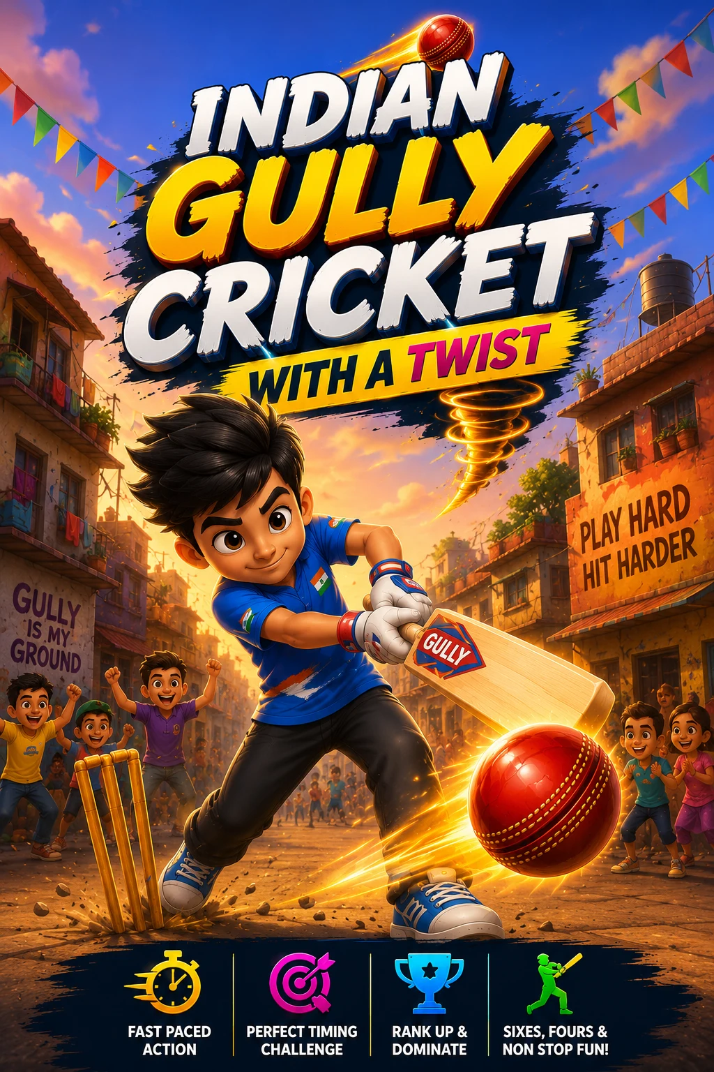 Indian Gully Cricket Tap Shot screenshot