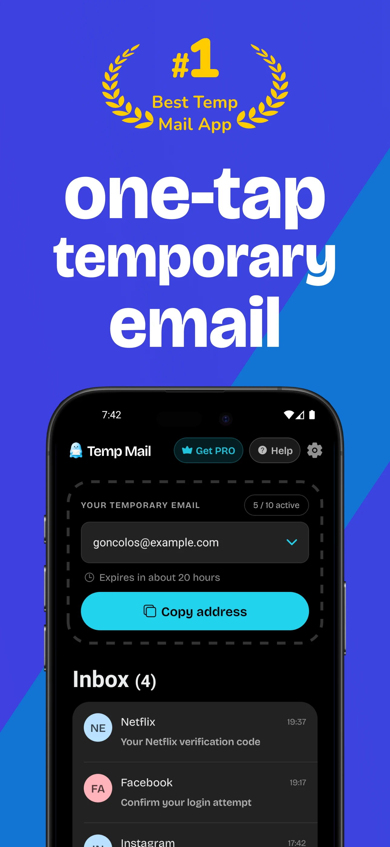 Temp Mail - Temporary Email screenshot