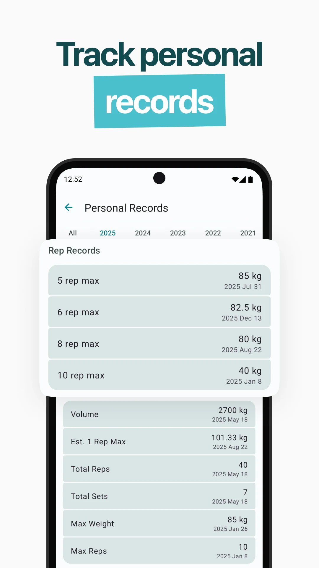 RepCount Gym Workout Tracker screenshot