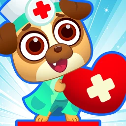 Symbol von Animal Hospital. Kids doctor.