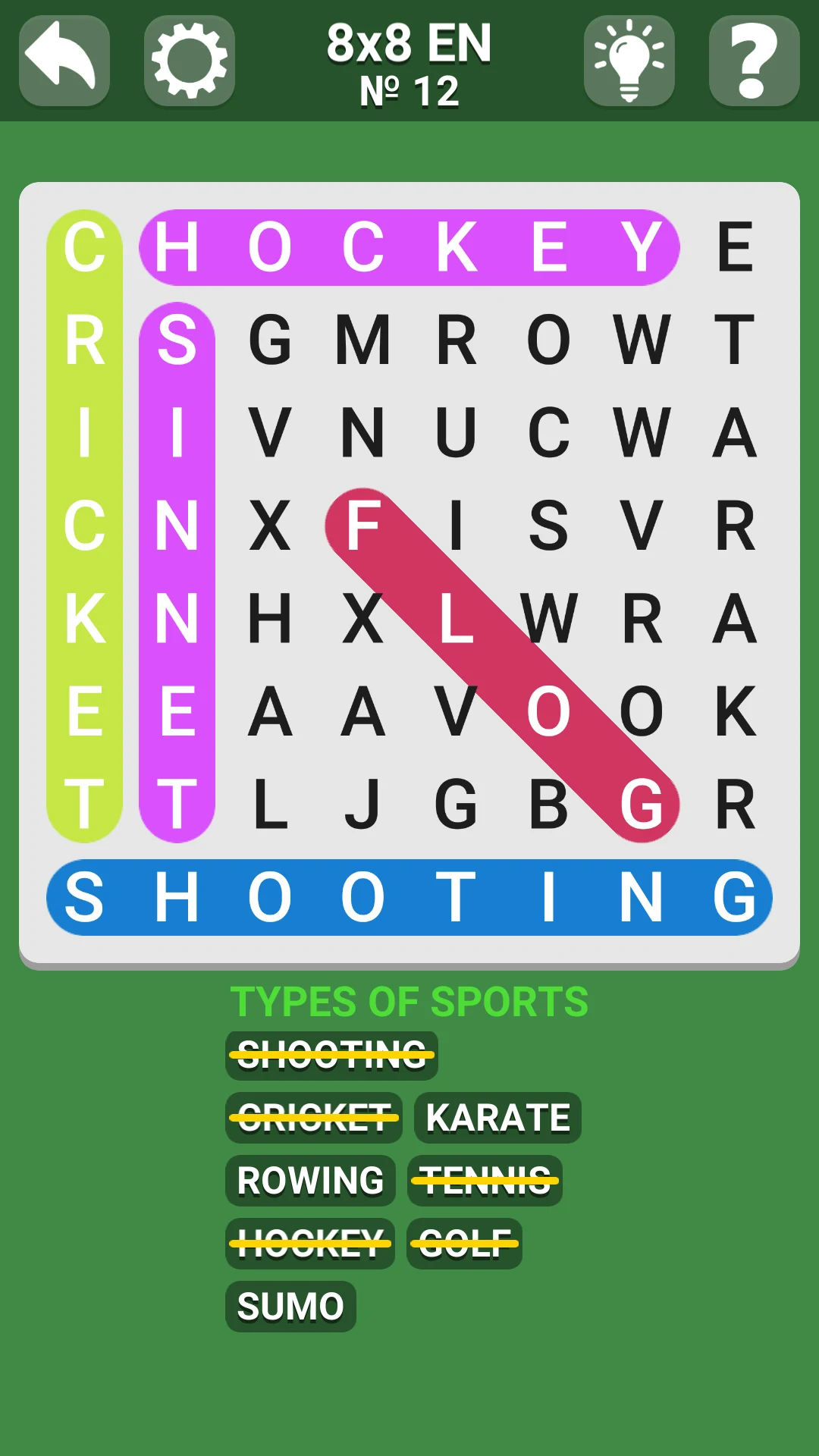 Search Words With Hint screenshot