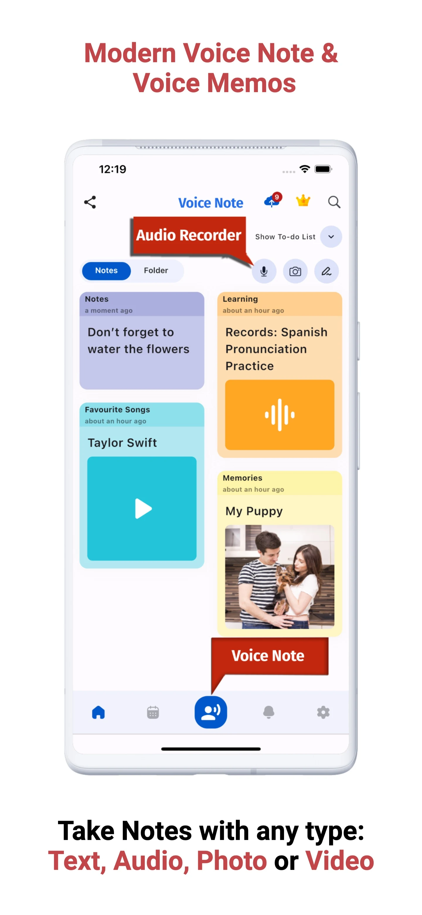 Voice Notes & Voice Memo + screenshot