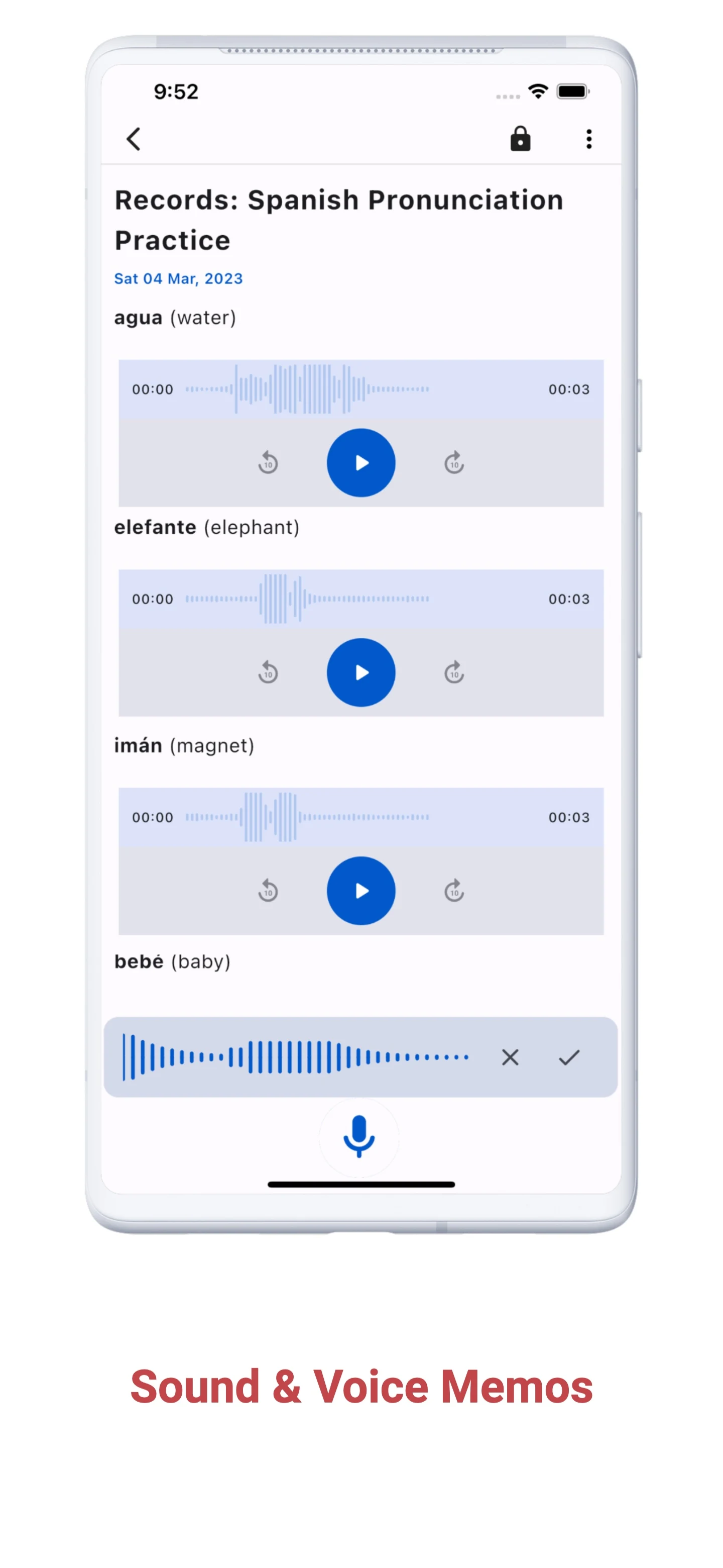 Voice Notes & Voice Memo + screenshot
