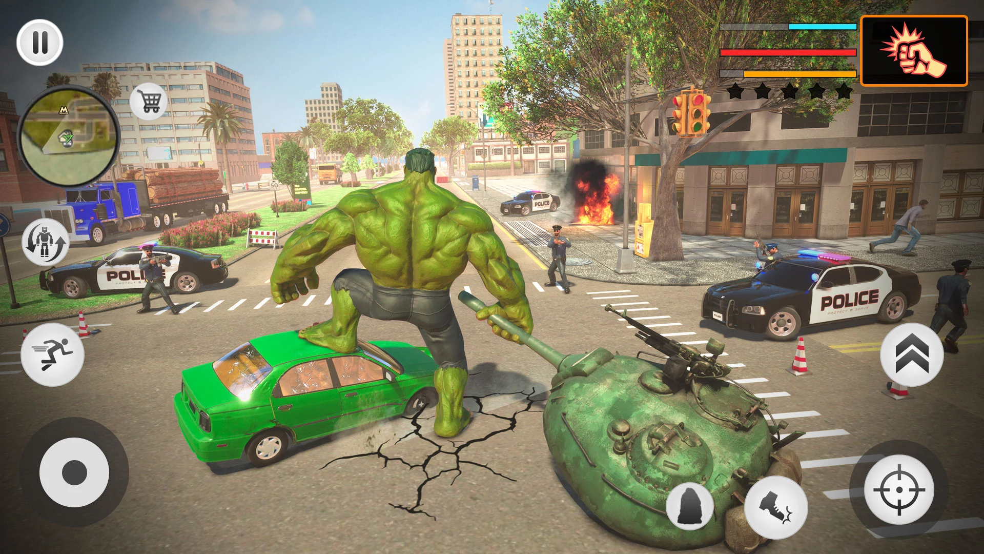 Green Monster Hero City Battle screenshot