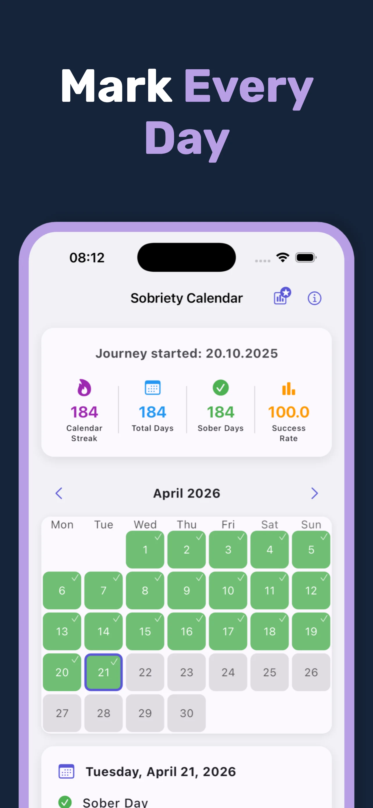Sober Tracker: Quit Alcohol screenshot