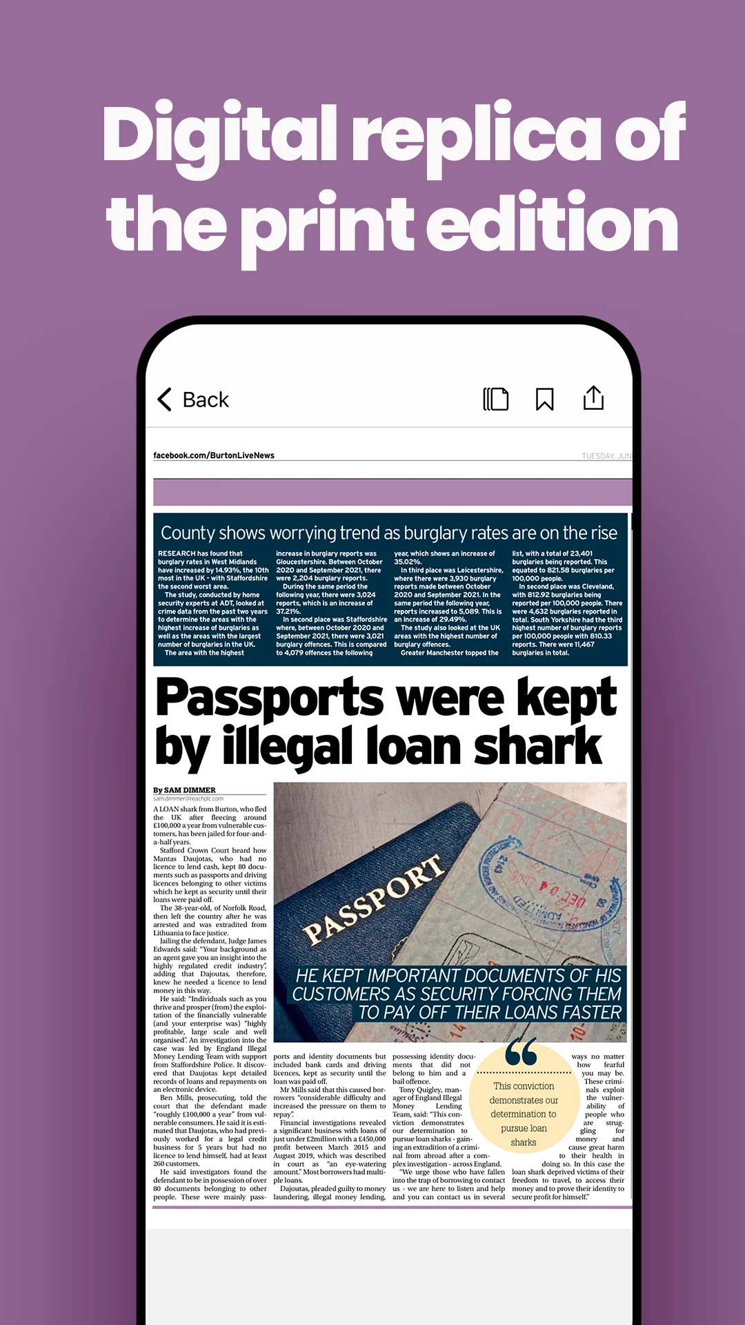 Burton Mail Newspaper screenshot