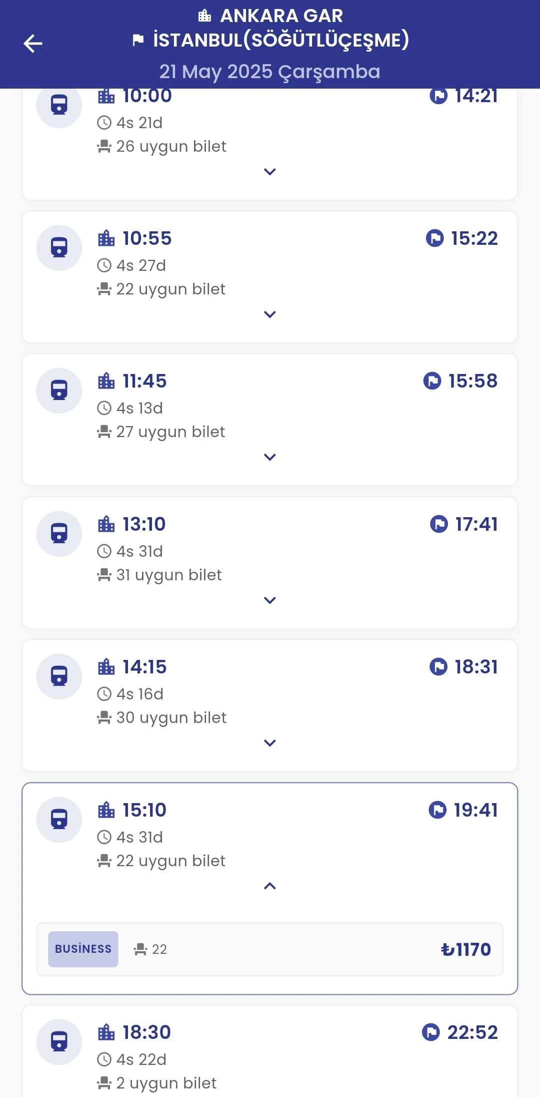 Tren Bilet Alarm: Koltuk Alarm screenshot