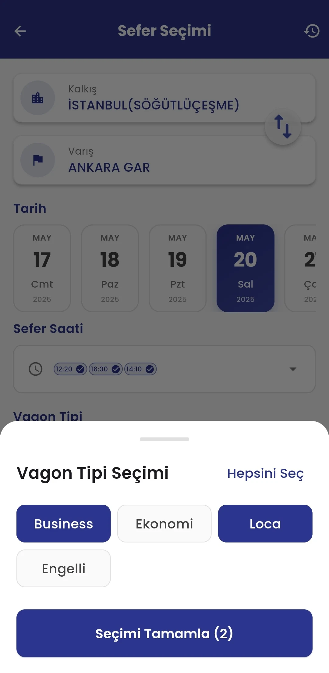 Tren Bilet Alarm: Koltuk Alarm screenshot