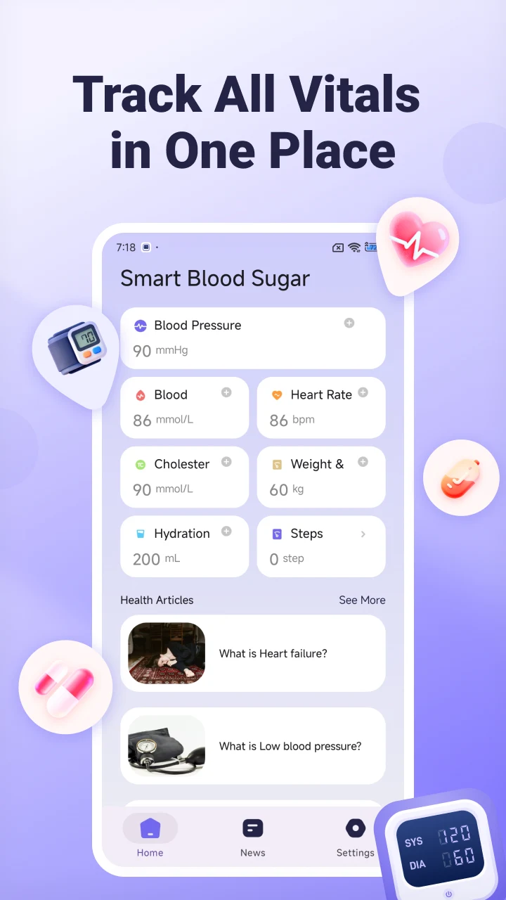 Blood Pressure & Sugar Health screenshot