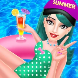 Значок Summer Girl Swimming PoolParty