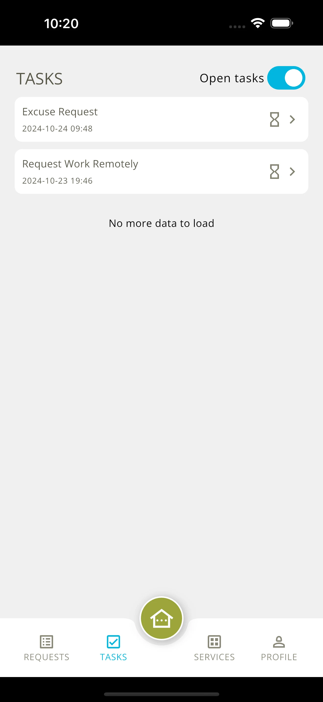 Self Services screenshot