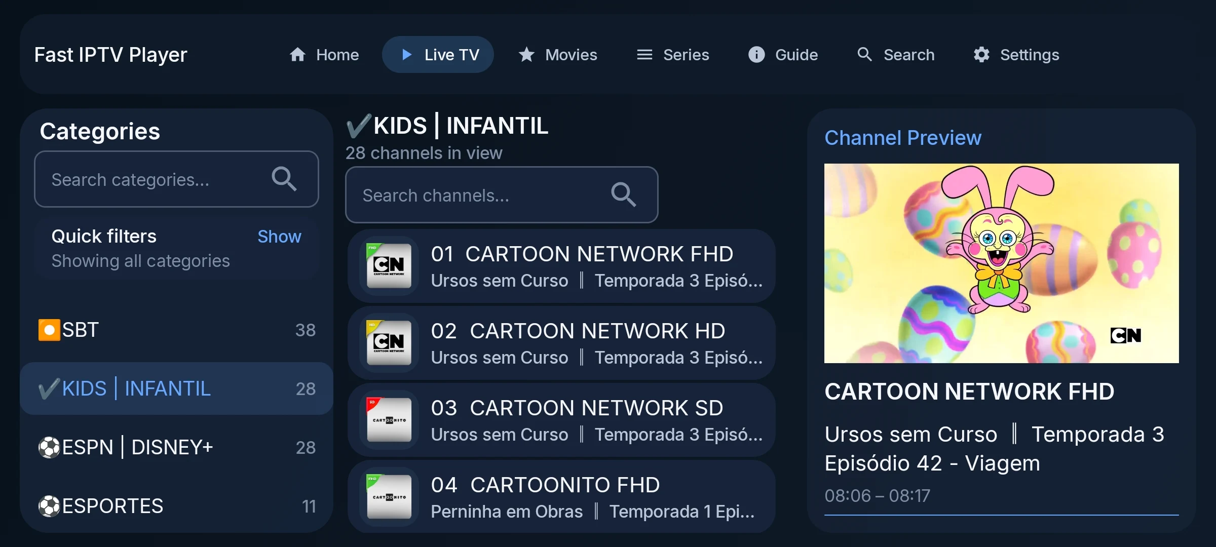 Fast IPTV Player screenshot