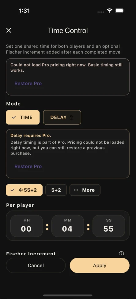 Darrilla Chess Clock screenshot