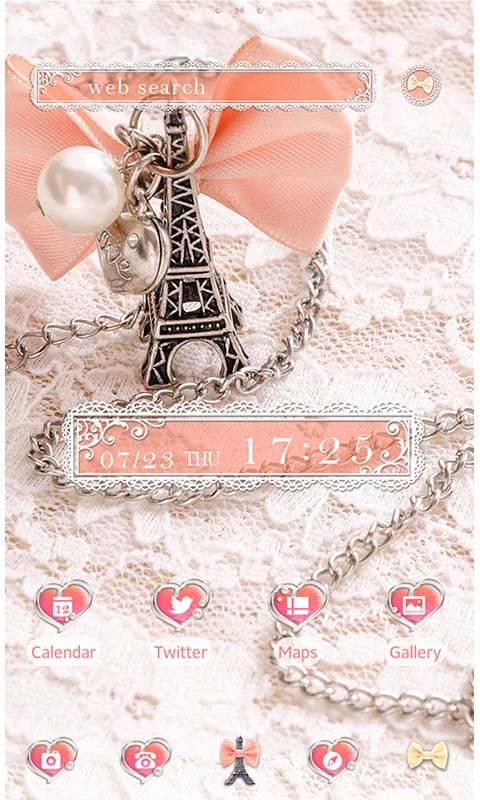 Cute Theme-Girly Eiffel Tower- screenshot