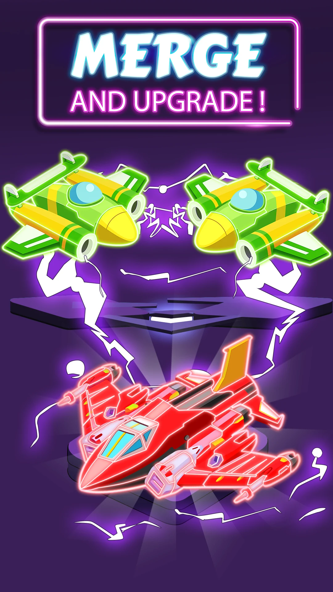 Merge Planes Neon Game Idle screenshot