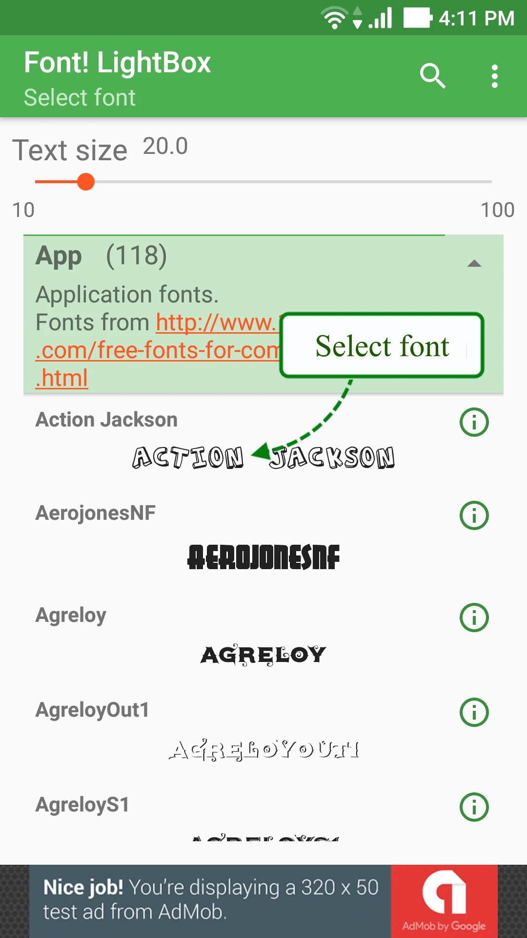 Font! Lightbox tracing app screenshot