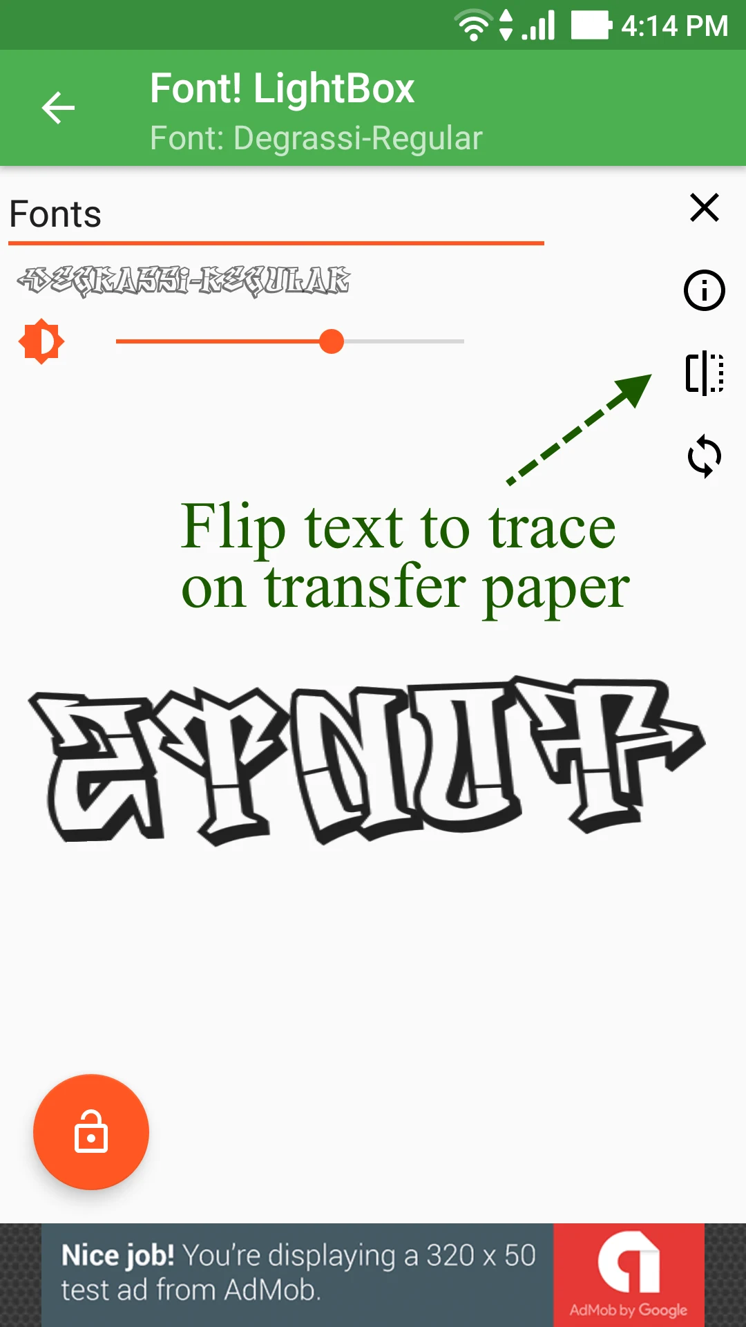 Font! Lightbox tracing app screenshot