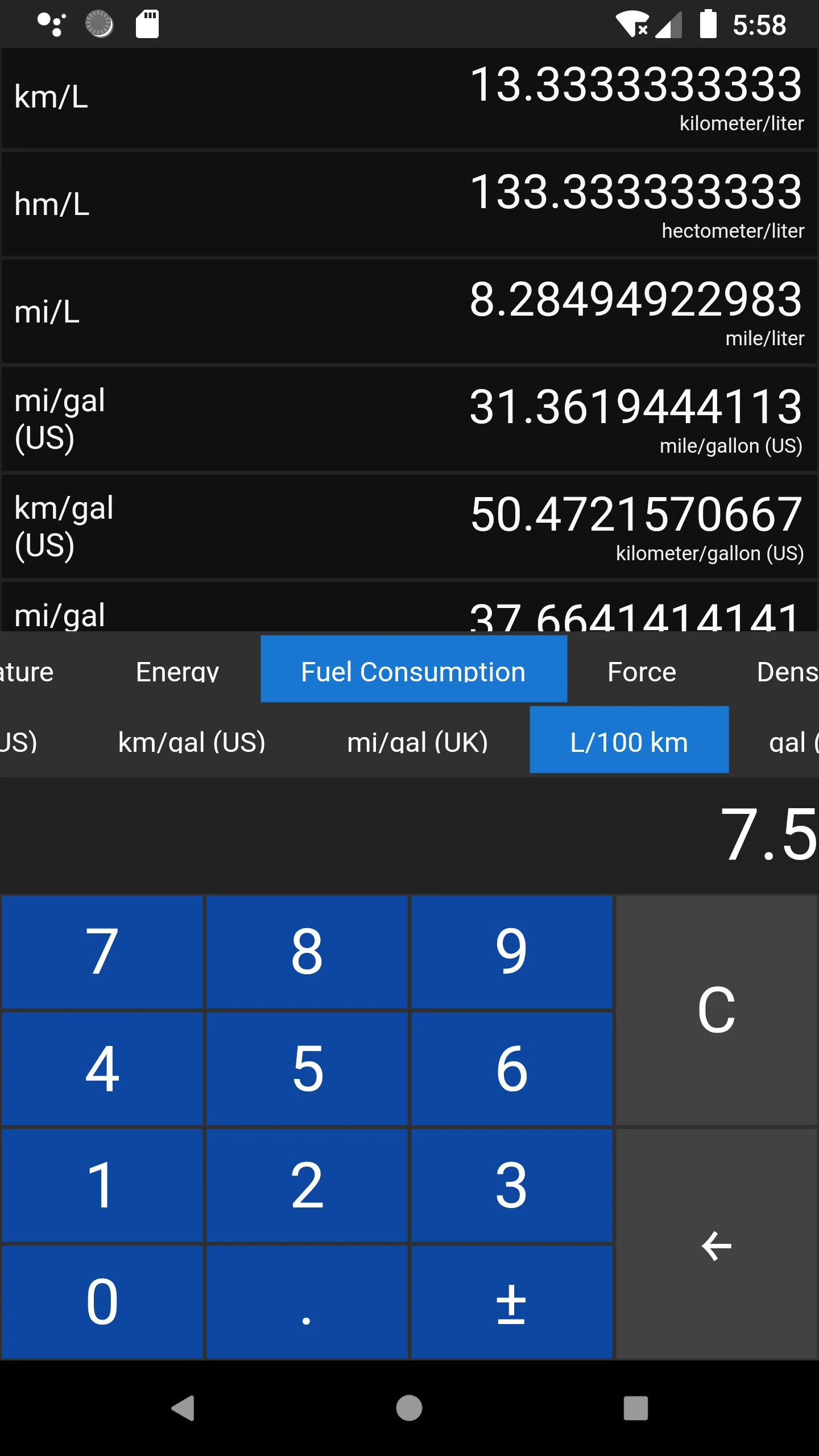 Unit Converter screenshot