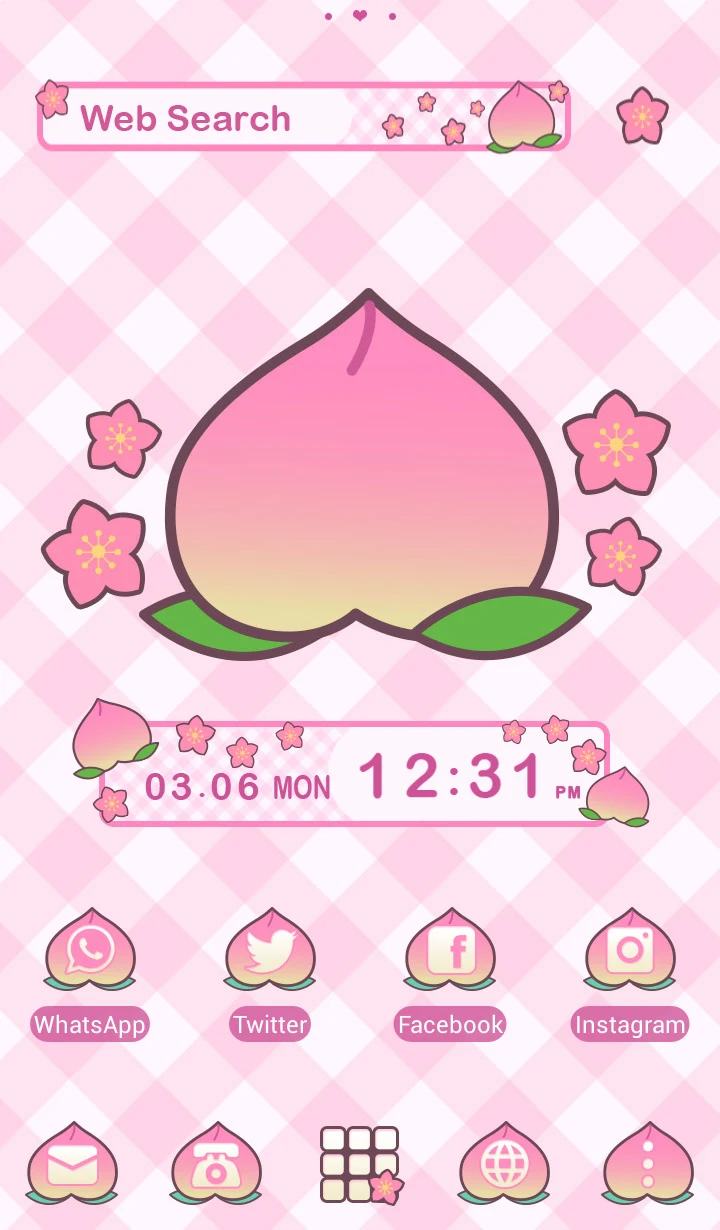 Peach Gingham Check Theme screenshot