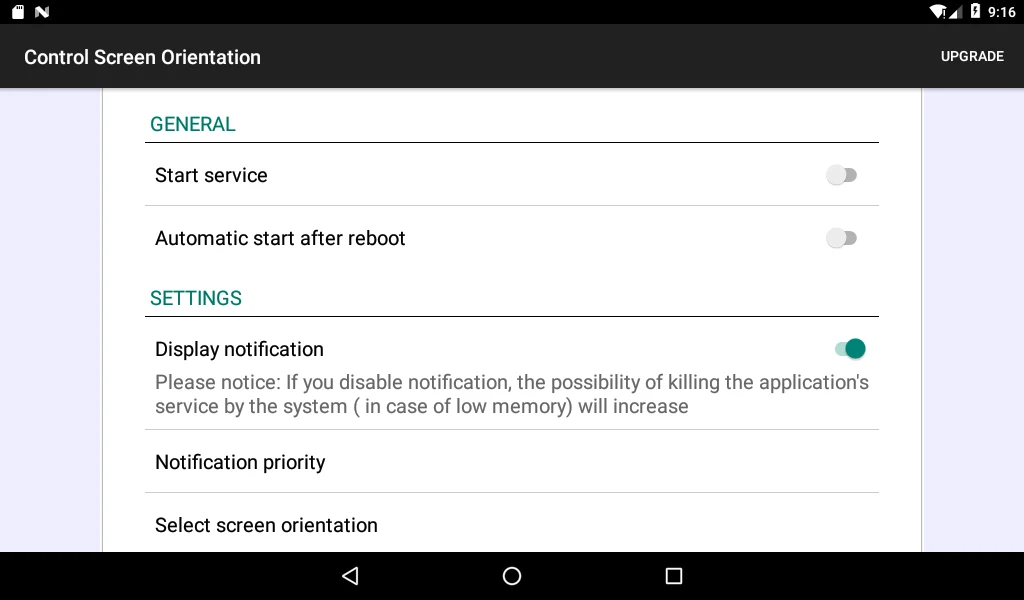 control screen rotation screenshot